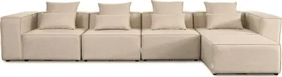 Produktbild von HOME DELUXE - Sofa VERONA - Beige, Größe: XL - ca. 414 x 70 x 207 cm, Sitzhöhe: 46 cm, Sitztiefe: 80 cm, inkl. Kissen I Modulares Sofa Modulsofa Ecksofa Wohnlandschaft