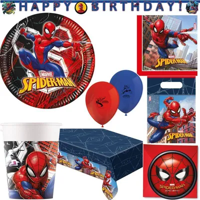 Produktbild von Spiderman Partyset Kindergeburtstag Party Deko Set Geburtstag