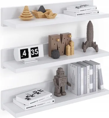 Produktbild von ComfortCove Wandregale Set – 3er Set Hängeregale, je 39 cm, Weiß Matt, modern, für Wohnzimmer, Küche, Bad & Büro