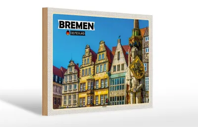 Produktbild von Holzschild Städte Bremen Deutschland Altstadt 30x20cm