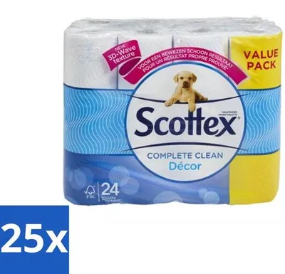 Immagine prodotto di Carta igienica Scottex - 2 veli - 24 rotoli - confezione risparmio - 25 pezzi