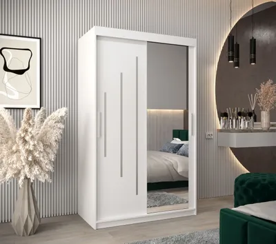 Obrázek produktu pro Šatní skříň se zrcadlem MILADA - šířka 120 cm, bílá