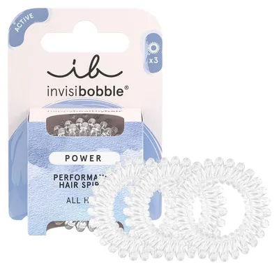 Produktbild von invisibobble Power Crystal Clear, Durchsichtig Spiral Haargummi für Dickes Haar & Aktiven Lebensstil, HAIRLOVETECH™ Technologie, starker Halt & Komfor
