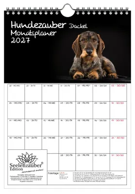 Produktbild von Hundezauber Dackel Planer DIN A4 Kalender für 2027 Welpen und Hunde - Seelenzauber
