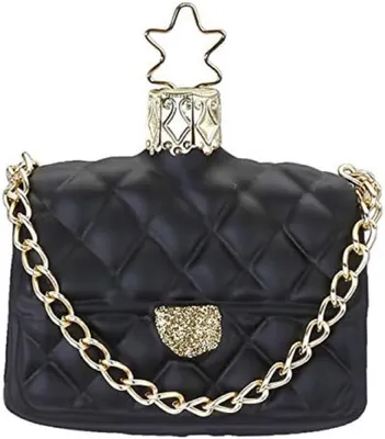 Produktbild von Christbaumschmuck Handtasche schwarz matt 6cm