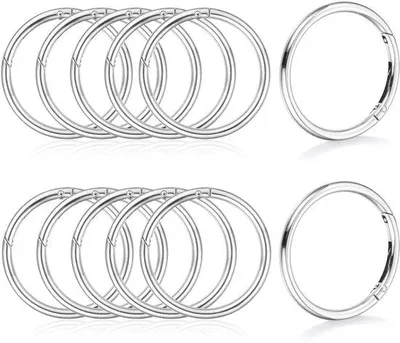 Produktbild von Karabinerhaken 45 mm - Rundes Schlüsselring - Zinklegierung - Karabiner - Schmuck - Bastelbedarf - Schlüsselanhänger