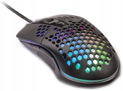 Produktbild von Gaming-Maus für Spieler ultraleicht 6400Dpi beleuchtet RGB 75G schwarz