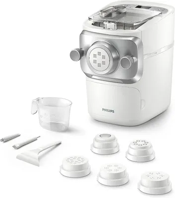 Produktbild von Philips Nudelmaschine Serie 7000,Weiß,Nudelmaschine,Elektrisch,Nudel Maschine,Pastamaker, 200,00 W, Pasta Maschine,Nudel herstellen,mit Formscheiben