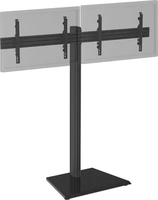 Image de Support TV sur pied - 2 écrans 50'' - 55'' Hauteur 175cm à poser noir