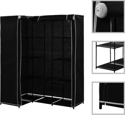 Produktbild von "2026 Moderne"Eckkleiderschrank( 1PC) Stylishces - Garderobenschrank,Drehtürenschrank,Schwarz 130x87x169cm - Kleiderschränke Schlussverkauf621475