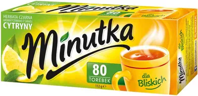 Obrázok produktu pre Čierny čaj Minutka s citrónovou príchuťou 80 vrecúšok
