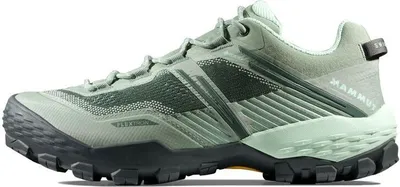 Trailrunning-Schuhe für Damen; Modell "Ducan II Low GTX" von Mammut in grün mit griffiger Sohle.