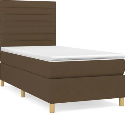 Produktbild von vidaXL Boxspringbett mit Matratze Dunkelbraun 90x190 cm Stoff