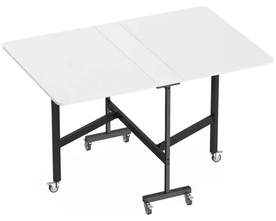Zdjęcie produktu dla Mobilny stolik składany z 6 kółkami i hamulcami | Kolor: biały | Wymiary: 120x80x73 cm