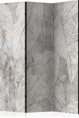 Produktbild von Neuheit! Dekorativer Paravent Raumteiler Trennwand Foto-Paravent Spanische Wand XXL BANANENBLÄTTER BETON OPTIK 135x172 cm b-C-0954-z-b