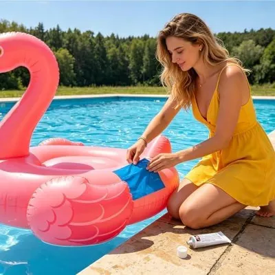 Produktbild von Reparaturflicken für aufblasbare Pools - 125x85cm wasserdichte TPU Klebeflicken - Reparaturband für Poolfolien
