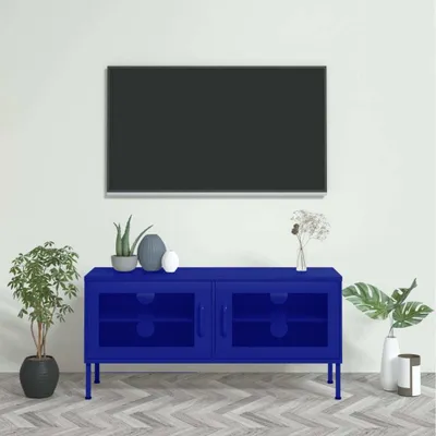 Produktbild von The Living Store TV-Schrank Marineblau 105x35x50 cm Stahl