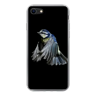Produktbild von MuchoWow® Handyhülle Schutzhülle Hülle für iPhone 7 Vögel - Federn - Schwarz Silikon Softcase Handy Hülle - Kartenhalter