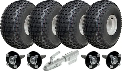 Obrázok produktu pre 22x11.00-8 Knobby ATV Quad Trailer Kit kolesá nápravy otočný záves Max Load 620kgs