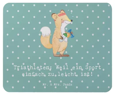Produktbild von Mr. & Mrs. Panda Mousepad Triathlon Helden - Meeresbrise - Geschenk, Teamsport, Mauspad, mousematte, Mouse Pad, Sportler, Herausforderung, Radfahren, laptop, pc, Sportart
