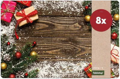 Immagine prodotto di Set di 8 tovagliette lavabili per regali di Natale