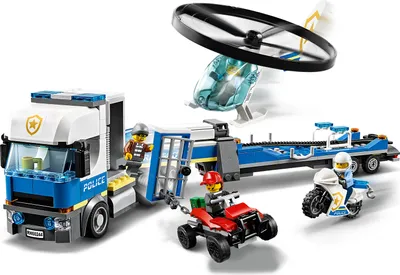 Produktbild von LEGO 60244 City Polizeihubschrauber-Transport, Bauset mit LKW, Quad und Motorrad, Polizei Spielzeug