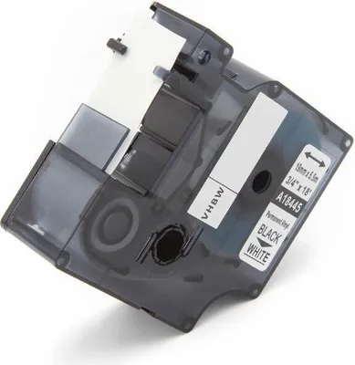 Produktbild von vhbw Schriftband-Kassette kompatibel mit Dymo Rhino 6000, 5000, 5200, 4200, 3000, 1000 Etiketten-Drucker 5,5m x 19mm Schwarz auf Weiß, Vinyl