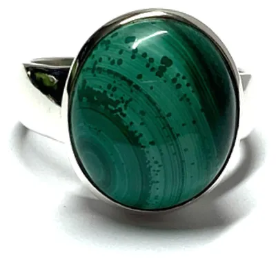 Produktbild von Silberring 925 Malachit Cabochon oval Schmuckring #62