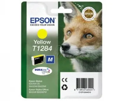 Zdjęcie produktu dla Epson Fox Singlepack Yellow T1284 DURABrite Ultra Ink, Żółty, Tusz na bazie pigmentu, 1 szt.
