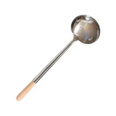 Produktbild von [ 43cm / S ] Wok-Kelle mit Holzgriff - Suppenkelle - Schöpflöffel - Schöpfkelle