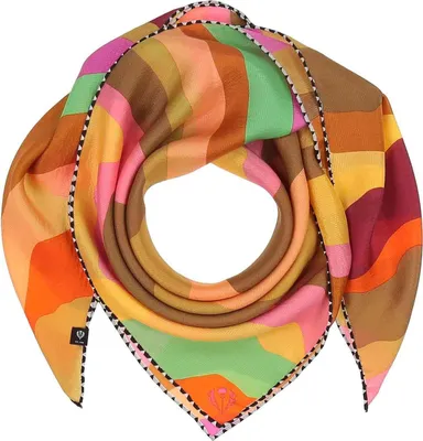 Produktbild von FRAAS Tuch Silk Crepe Scarf In Wave-Design Exotic Orange mehrfarbig