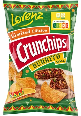 Obrázek produktu pro Lorenz Crunchips Burrito zlatožluté chipsy s masovou příchutí 130g