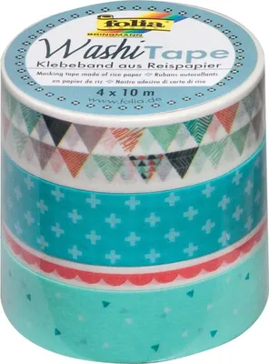 Produktbild von folia Deko-Klebeband Washi-Tape PASTELL 4 x 10 m