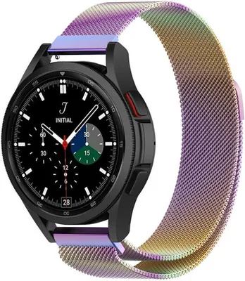 Produktbild von Strap-it Milanese Armband - Kompatibel mit Samsung Galaxy Watch 4 Classic Armband 46mm Edelstahl Ersatzarmband mit Magnetverschluss - Hochwertiges Material - für Smartwatch 20mm Armband Bunt