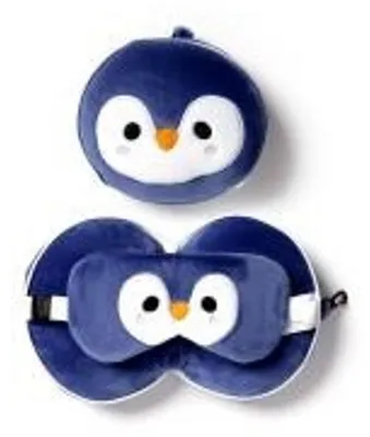 Produktbild von Relaxeazzz Plüsch Pinguin Reisekissen & Schlafmaske