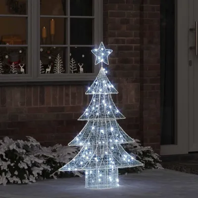 Zdjęcie produktu dla vidaXL Choinka ze 100 diodami LED biała zimna 120 cm akrylowa