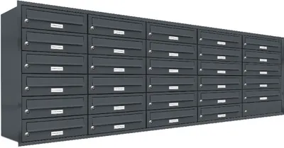 Produktbild von 29er Briefkasten Anlage Unterputz Montage RAL 7016 Anthrazit