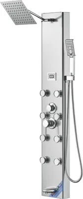 Produktbild von Duschpaneel-Turmsystem mit 6 Modi, Digitalanzeige und Edelstahl-Regendusche