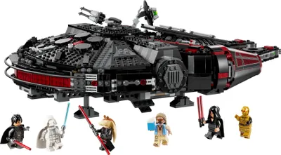Produktbild von LEGO Star Wars Dunkler Millennium Falke, Sternenschiff Set, Bauspielzeug für Kinder, Geburtstagsgeschenk für Jungen, Mädchen und Fans, Abenteuer-Spielzeug 75389