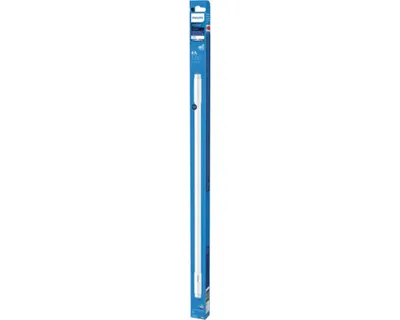 A product shot of a Philips LED glass tube light in its packaging.