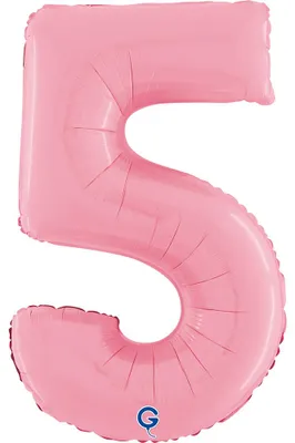 Produktbild von Grabo Folienballon Nummer 5, Pastellrosa, 66 cm