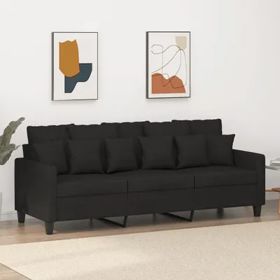 Produktbild von Cloris Designermöbel 3-Sitzer-Sofa Schwarz 180 cm Stoff 2024 Neu