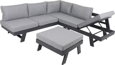 Garden Pleasure Loungegruppe Donna grau, anthrazit Metall, 13-teilig