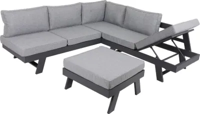 Produktbild von Garden Pleasure Loungegruppe Donna grau, anthrazit Metall, 13-teilig