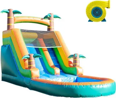 Image de Piscine gonflable d'extérieur - 6,4 x 2,75 x 3,65 m - Bâche en PVC - Avec gonfleur