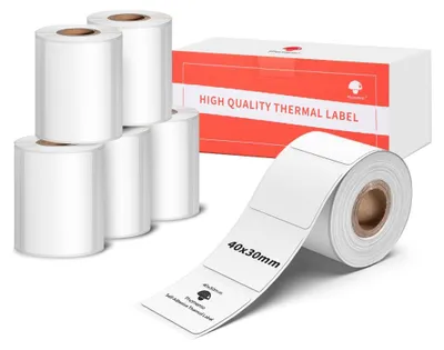 Produktbild von 6 Rollen Phomemo M110 Etiketten 40x30mm Selbstklebende Thermodirekt-Etiketten, f