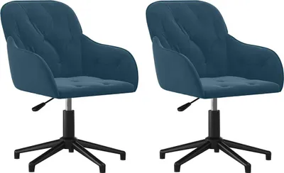 Obrázek produktu pro vidaXL Židle do jídelny 2 ks. Otočné modré sametové