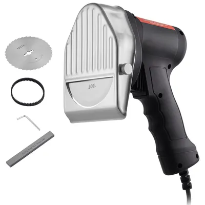 Productafbeelding van VEVOR Elektrisch Shawarma-mes, 80W, Turks kebab-mes, commerciële gyro-snijmachine van roestvrij staal, döner-kebab vleessnijder met 2 messen, 100 mm messendiameter