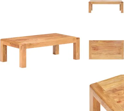 Zdjęcie produktu dla vidaXL Stolik kawowy 110x60x35 cm z litego drewna z miodowym wykończeniem - Stoliki kawowe