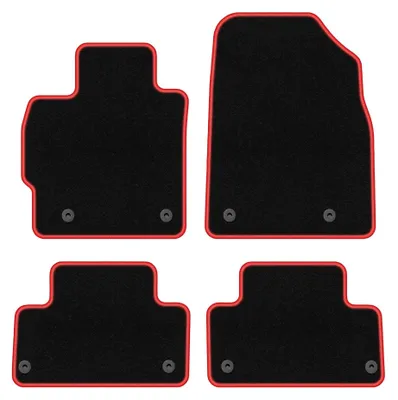 Obrázok produktu pre Velúrové autokoberce pre: Mazda CX-7 2006-2009 (SUV) – sada 4 ks, čierno-červené, na mieru – Wielganizator CARLUX